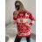 Svetr oversize vánoční dlouhý rukáv dámský (S/M/L ONE SIZE) ITALSKÁ MÓDA IMWGS222138/DR M/L červená