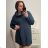 Svetr/Šaty dlouhý pletený s rolákem dlouhý rukáv dámský (3XL/4XL ONE SIZE) ITALSKÁ MÓDA IM4212773