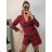 Šaty elegantní košilové dlouhý rukáv dámské (S/M ONE SIZE) ITALSKÁ MÓDA IMWKK223994 red S