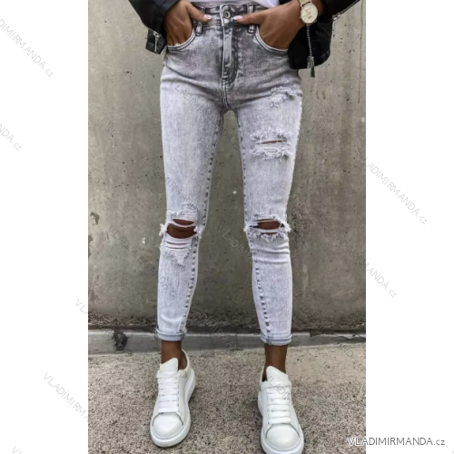 Kalhoty rifle jeans dlouhé dámské (XS-XL) ITALSKÁ MÓDA IMPOC239328