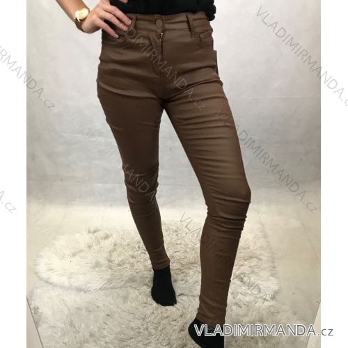 Kalhoty koženkové dlouhé dámské (XS-XL) MA620GD6391-14 S Brown