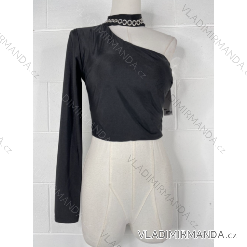 Women's Long Sleeve Crop Top (S/M ONE SIZE) ITALIAN FASHION IMPBB23A11475