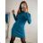 Women's Long Knitted Turtleneck Short Sleeve Dress (S/M ONE SIZE) ITALIAN FASHION IMM22FD51751