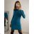 Women's Long Knitted Turtleneck Short Sleeve Dress (S/M ONE SIZE) ITALIAN FASHION IMM22FD51751