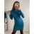 Women's Long Knitted Turtleneck Short Sleeve Dress (S/M ONE SIZE) ITALIAN FASHION IMM22FD51751