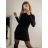 Women's Long Knitted Turtleneck Short Sleeve Dress (S/M ONE SIZE) ITALIAN FASHION IMM22FD51751