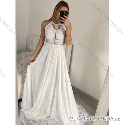 Šaty elegantní společenské dlouhé na ramínka dámské (S/M ONE SIZE) ITALSKá MóDA IMM2218806