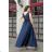 Women's Plus Size (42-46) Long Elegant Party Sleeveless Dress POLISH FASHION PMLBC23265-10 <p>blue</p> 46