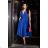 Women's Plus Size (42-46) Long Elegant Party Sleeveless Dress POLISH FASHION PMLBC23265-10 Royal blue 48