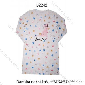 Košile noční bavlněná dlouhý rukáv dámská (M-3XL) WOLF D2242