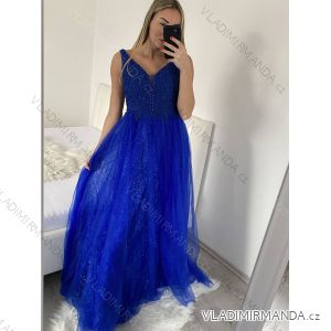 Šaty společenské elegantní plesové dlouhé na ramínka dámské (S/M ONE SIZE) ITALSKÁ MÓDA IMM2361101pl