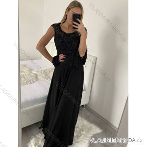 Šaty společenské elegantní plesové dlouhé na ramínka dámské (S/M, L/XL) FRANCOUZSKÁ MÓDA FMF23962