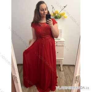 šaty plesové dlouhé elegantní společenské krátký rukáv dámské nadrozměr (XL/2XL ONE SIZE) ITALSKÁ MÓDA IMM2368815PL/DU