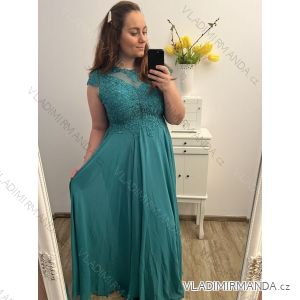 šaty plesové dlouhé elegantní společenské krátký rukáv dámské nadrozměr (XL/2XL ONE SIZE) ITALSKÁ MÓDA IMM2368806-X/DU