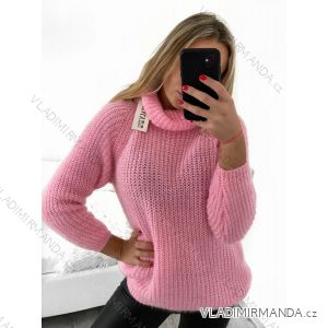 Women's Long Sleeve Knitted Turtleneck Sweater (S/M ONE SIZE) ITALIAN FASHION IM323001