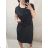 Women's short sleeve dress oversized (L-3XL) POLISH FASHION PMF20013 black 44