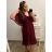 Women's Long Knitted Turtleneck Short Sleeve Dress (S/M ONE SIZE) ITALIAN FASHION IMM22FD51751