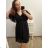 Women's Long Knitted Turtleneck Short Sleeve Dress (S/M ONE SIZE) ITALIAN FASHION IMM22FD51751