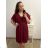 Women's Long Knitted Turtleneck Short Sleeve Dress (S/M ONE SIZE) ITALIAN FASHION IMM22FD51751