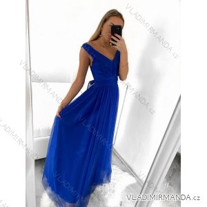 Šaty společenské dlouhé elegantní dámské (S/M ONE SIZE) ITALSKÁ MÓDA IM923MARINA/DU