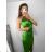 Women's Long Elegant Strapless Satin Party Dress (S/M ONE SIZE) ITALIAN FASHION IMPSH236357A/DU -   emerald green -   S/M/L