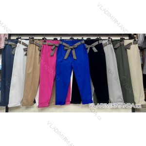 Kalhoty dlouhé s páskem dámské nadrozměr (3XL-6XL) ITALSKÁ MÓDA IMWB23023