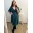 Women's Long Knitted Turtleneck Short Sleeve Dress (S/M ONE SIZE) ITALIAN FASHION IMM22FD51751