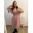 Women's Long Knitted Turtleneck Short Sleeve Dress (S/M ONE SIZE) ITALIAN FASHION IMM22FD51751