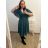 Women's Long Knitted Turtleneck Short Sleeve Dress (S/M ONE SIZE) ITALIAN FASHION IMM22FD51751 XL/2XL purple