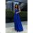 Women's Plus Size (42-46) Long Elegant Party Sleeveless Dress POLISH FASHION PMLBC23265-10 Royal blue 34