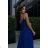 Women's Plus Size (42-46) Long Elegant Party Sleeveless Dress POLISH FASHION PMLBC23265-10 Royal blue 34