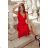 Women's Plus Size (42-46) Long Elegant Party Sleeveless Dress POLISH FASHION PMLBC23265-10 red 34