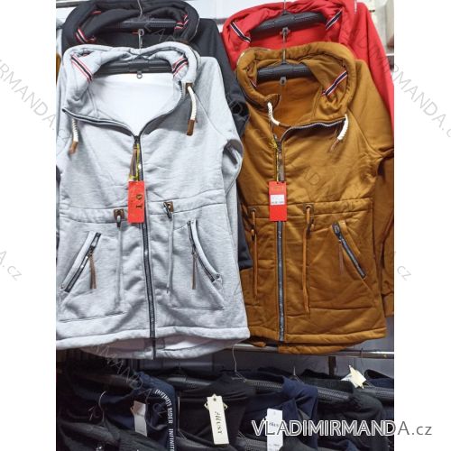 Mikina na zip s kapucí dlouhý rukáv dámská (M-2XL) DT FASHION DTF23DT-1007C