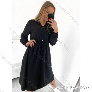 Šaty dlouhé košilové dlouhý rukáv dámské (S/M ONE SIZE) ITALSKÁ MÓDA IMWGS223419