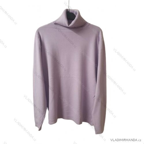 Knitted sweater thin turtleneck long sleeve women (L / XL ONE SIZE) ITALIAN FASHION IMD211110 purple