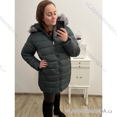 Bunda Zimní s kapucí nadrozměr (3XL-9XL) JLQM 602-2/DR 7XL smaragdová