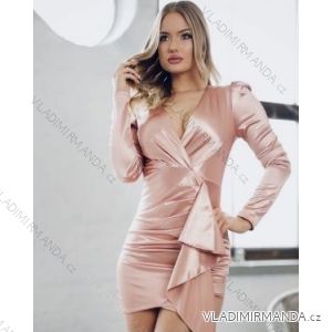 Šaty elegantní dlouhý rukáv dámské (S/M ONE SIZE) ITALSKÁ MÓDA IMPBB23B20866