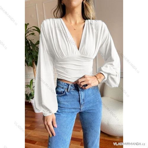 Top croptop/halenka dlouhý rukáv dámský (S/M ONE SIZE) ITALSKÁ MÓDA IMPBB23C26858