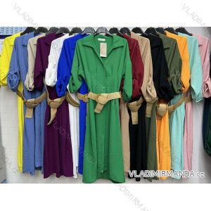 Women's Long Sleeve Belted Shirt Dress (S/M ONE SIZE) ITALIAN FASHION IMWD23140