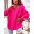 Women's Oversize Long Sleeve Knitted Sweater (S/M ONE SIZE) ITALIAN FASHION IMWK23173