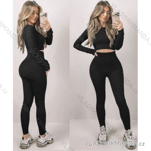 Women's Sports Leggings and Long Sleeve Top Set (S/M ONE SIZE) POLISH FASHION IMWT23212