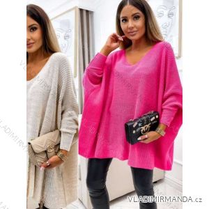 Women's Oversize Long Sleeve Knitted Sweater (S/M ONE SIZE) ITALIAN FASHION IMWK23173