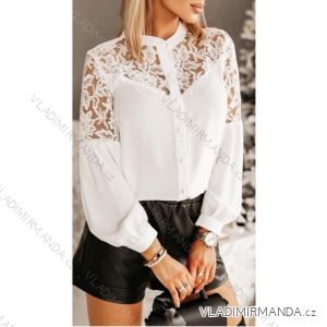 Shirt Elegant with Lace Long Sleeve Women's Plus Size (2XL/3XL ONE SIZE) ITALIAN FASHION IMWT23224