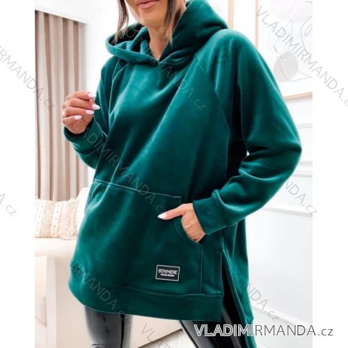 Mikina s kapucí dlouhý rukáv dámské nadrozměr (2XL/3XL ONE SIZE) ITALSKÁ MÓDA IMWT23227