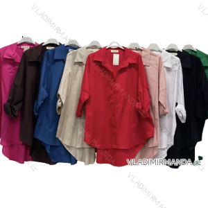 Oversize Shirt Long Sleeve Hooded Long Sleeve Women Plus Size (3XL/4XL ONE SIZE) ITALIAN FASHION IMC22652