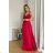 Women's Plus Size (42-46) Long Elegant Party Sleeveless Dress POLISH FASHION PMLBC23265-10 red 34