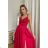 Women's Plus Size (42-46) Long Elegant Party Sleeveless Dress POLISH FASHION PMLBC23265-10 red 34