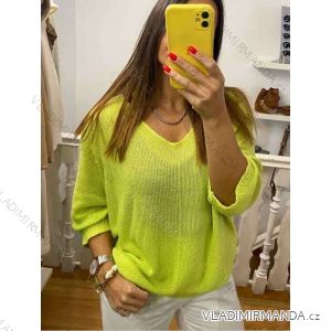 Women's Slim Oversize Bow Long Sleeve Sweater (S/M ONE SIZE) ITALIAN FASHION IMWAA23381