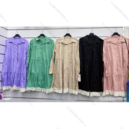 Women's Long Sleeve Lace Shirt Dress (S/M ONE SIZE) ITALIAN FASHION IMWGM23448