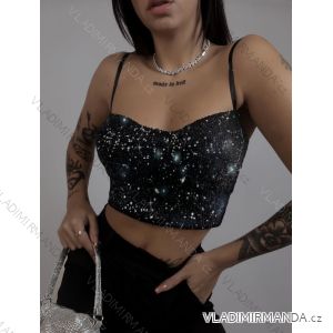 Top croptop na ramínka dámský (S/M ONE SIZE) ITALSKÁ MÓDA IMPLP2332611065